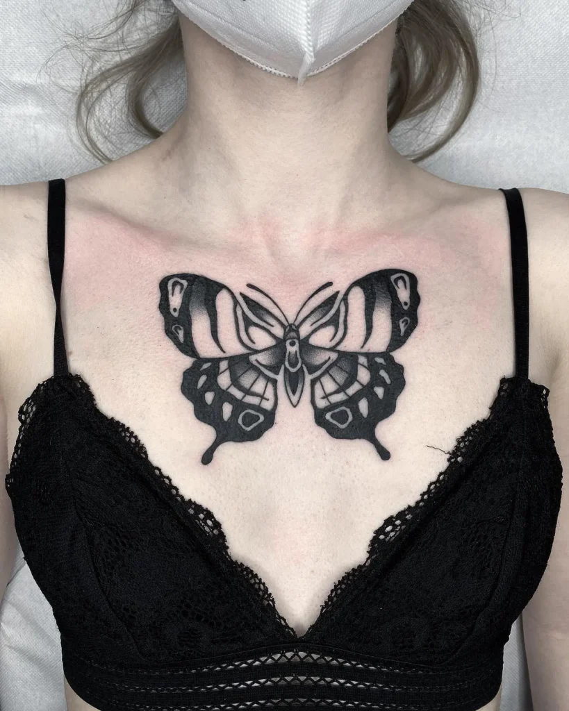 Butterfly Chest Tattoo