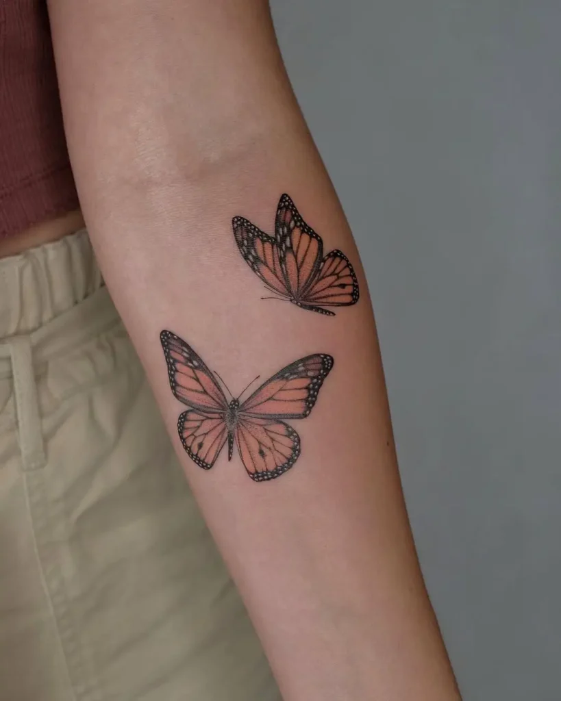 Realistic Monarch Butterfly on Arm