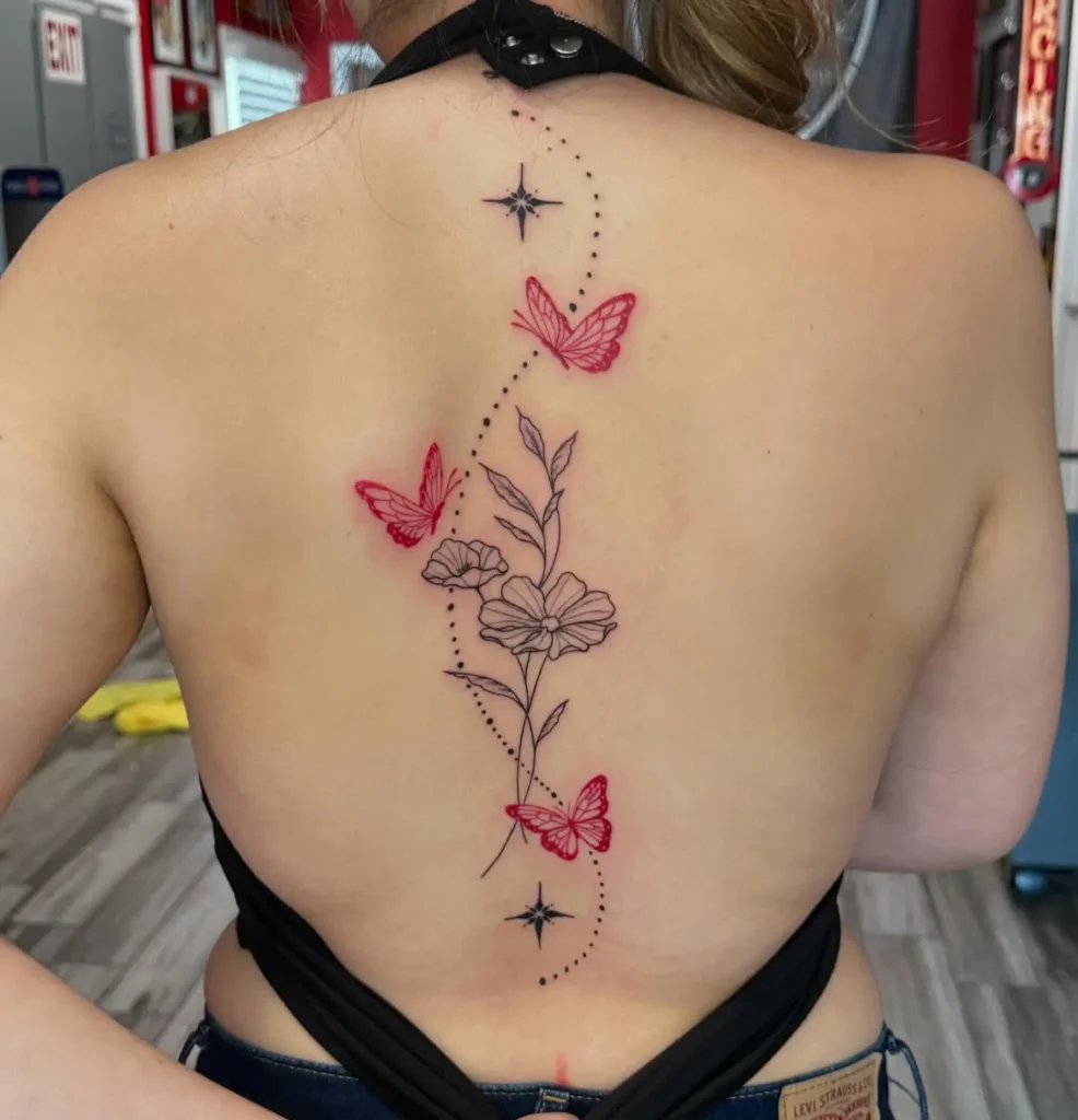 Butterfly Tattoo on Spine