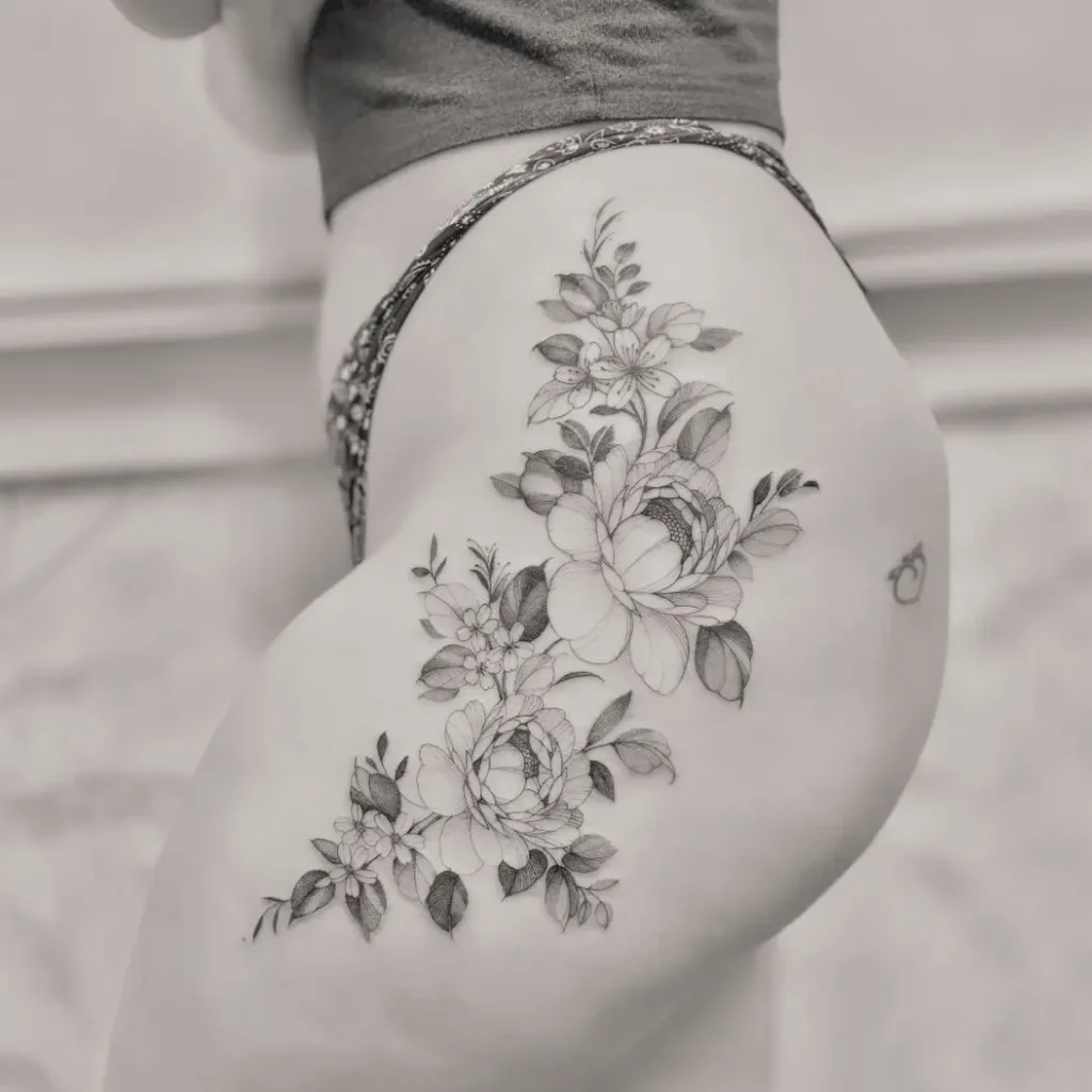 Garden  Hip Tattoo