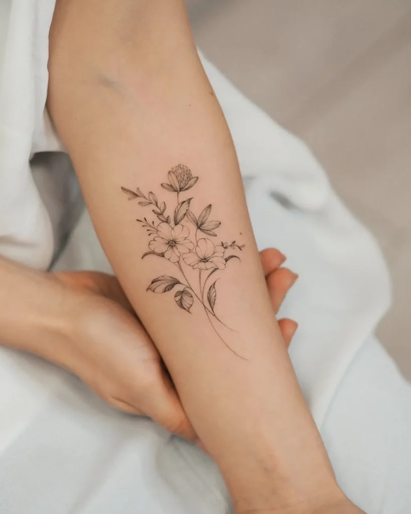 1. Floral Forearm Tattoos