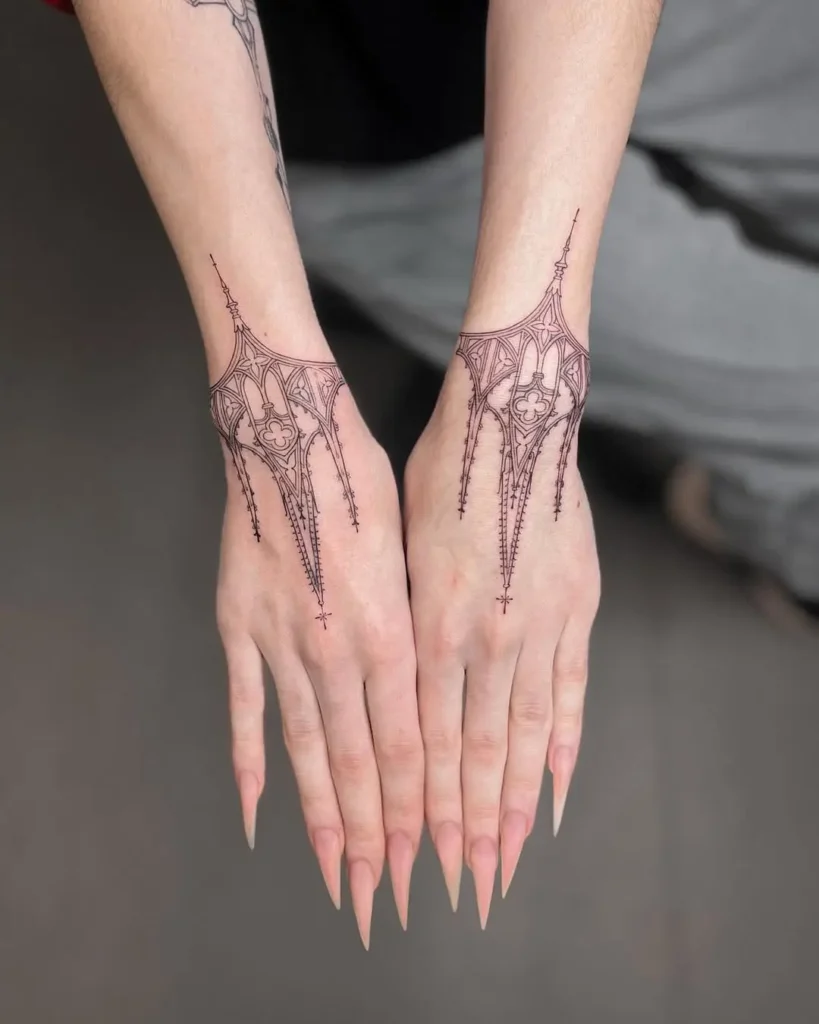 1. Gothic Cathedral Hand Stencil