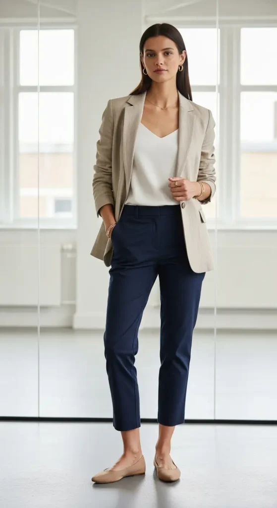 Linen Blazer + Cropped Trousers