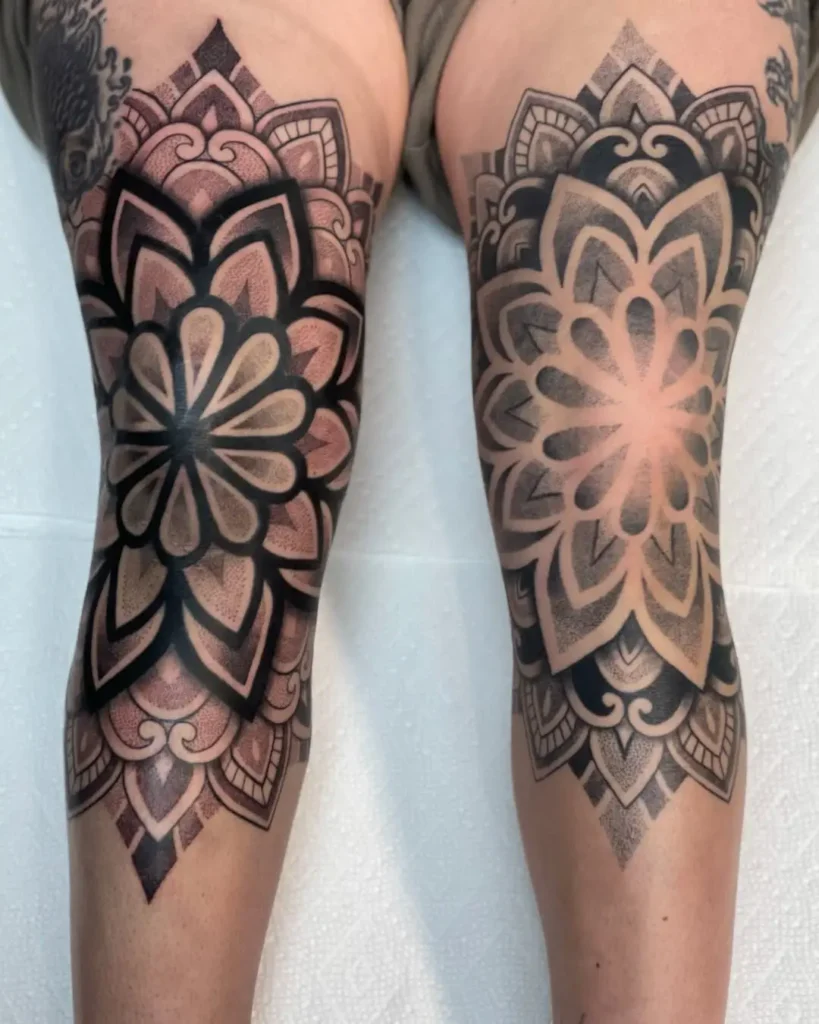 1. Mandala Knee Tattoo Design