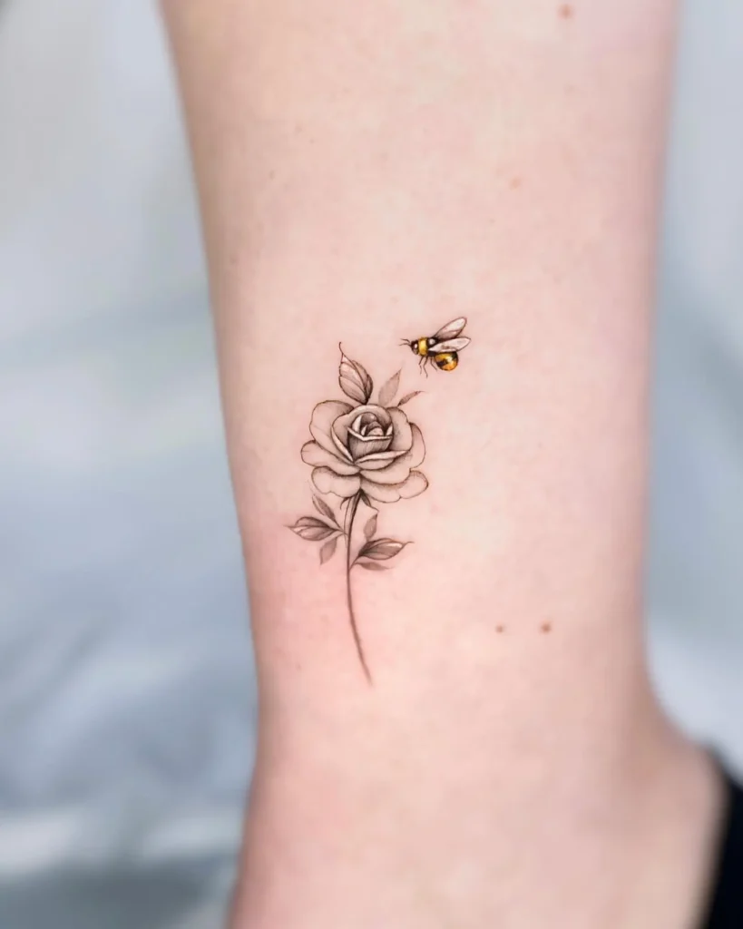 1. Rose and Tiny Bee