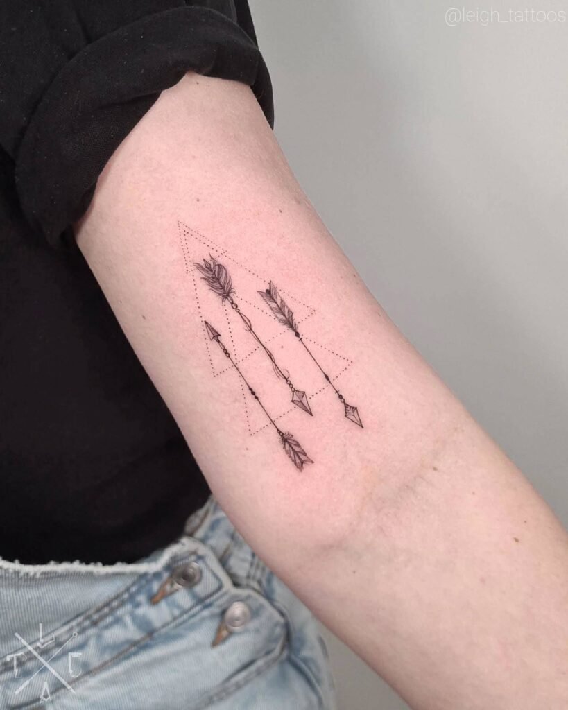 10. Geometric Arrow with Dotwork