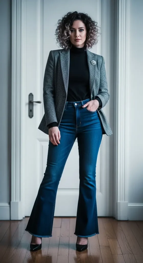 10. Retro Chic Blazer Look