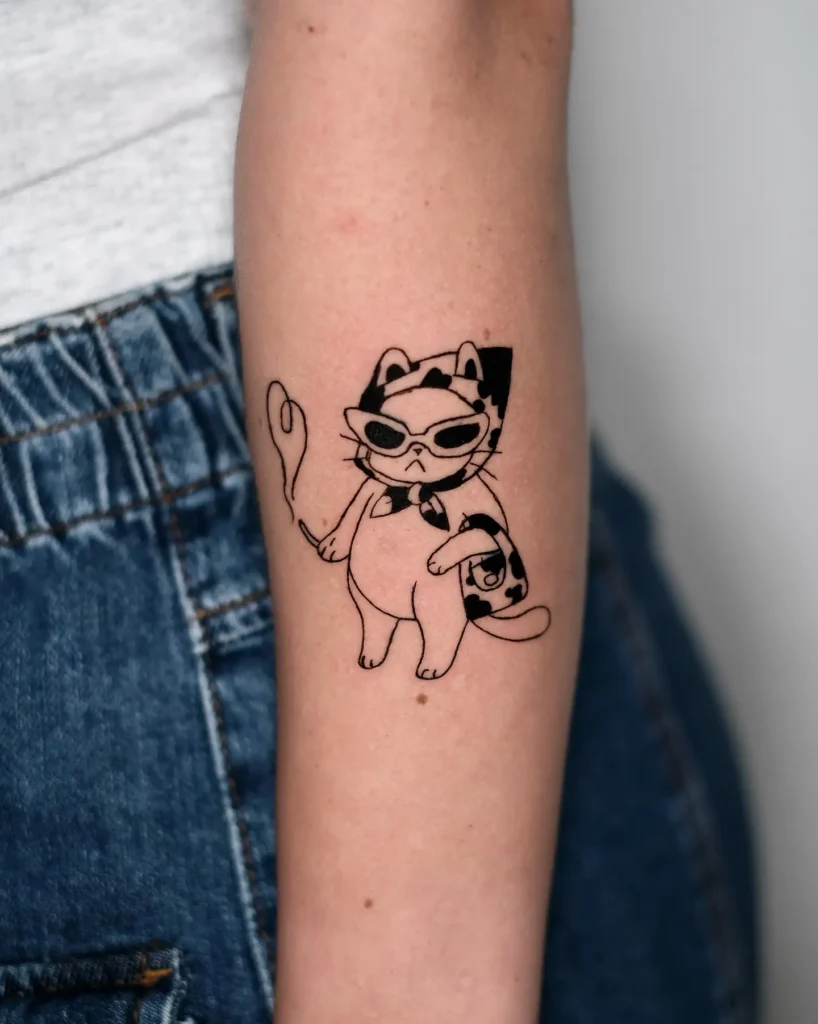 10. Sassy Cat in Shades Tattoo