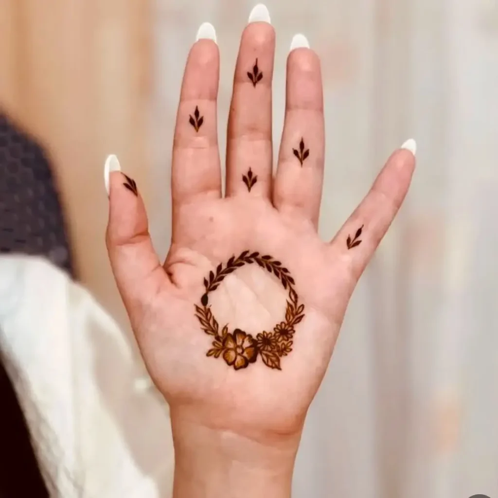 11. Floral Wreath Palm Henna