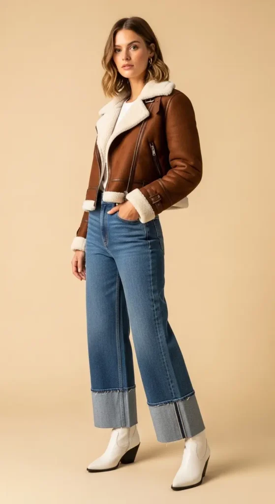 12. Cozy Western Edge Look