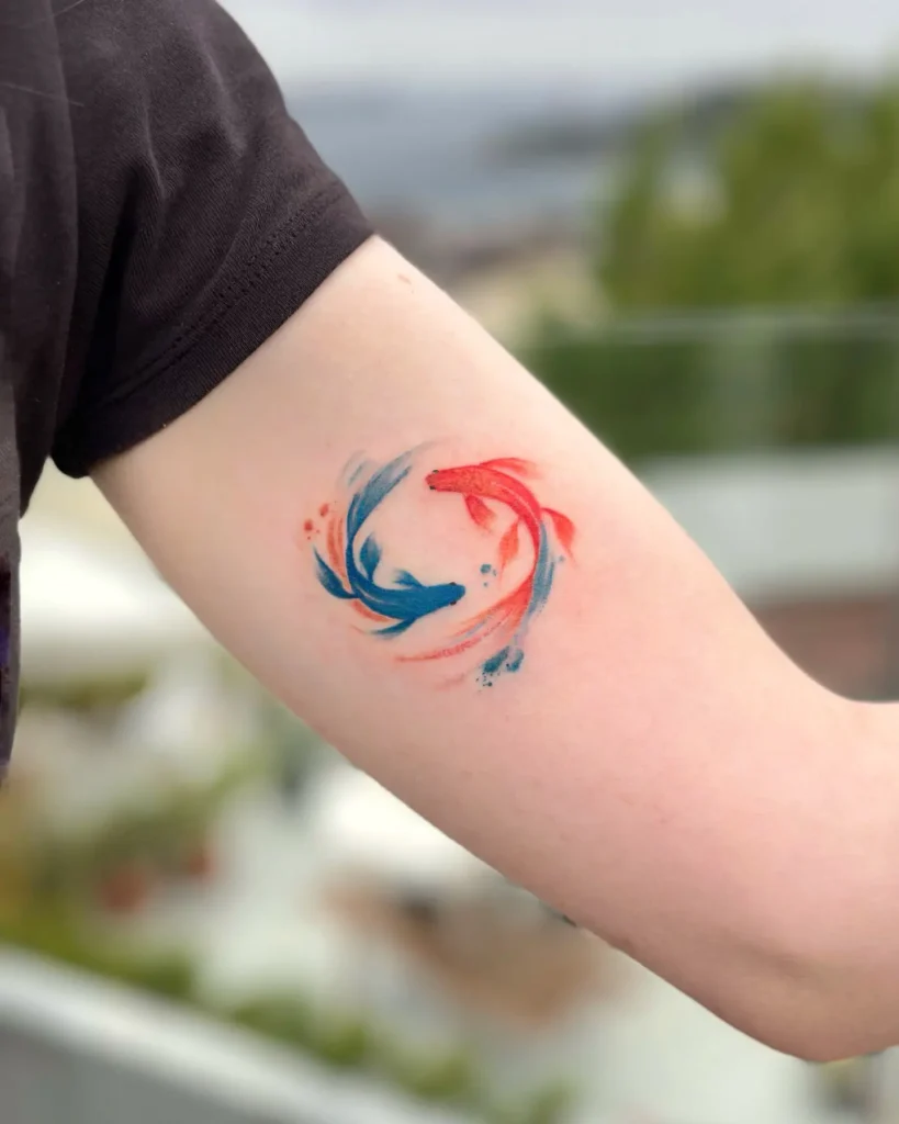 13. Watercolor Yin Koi