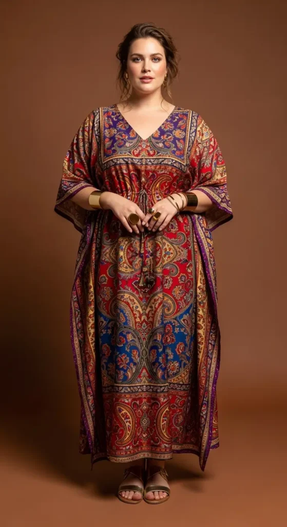 14. Boho Print Kaftan Maxi Dress
