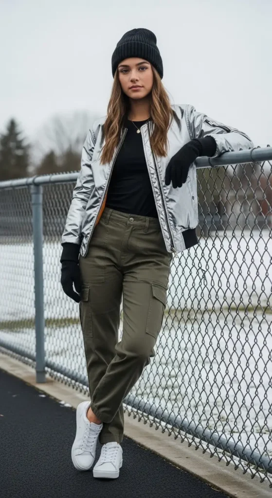 14. Bomber Jacket and Cargo Pants
