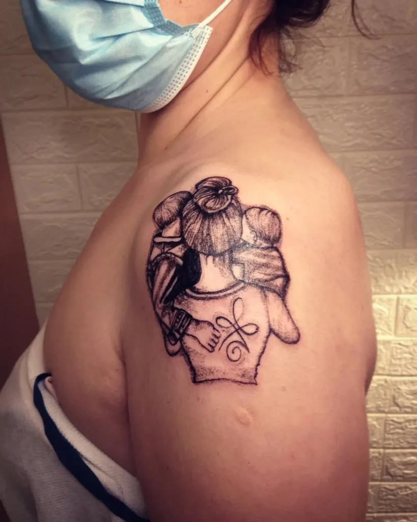 15. Mother and Child Shoulder Stencil