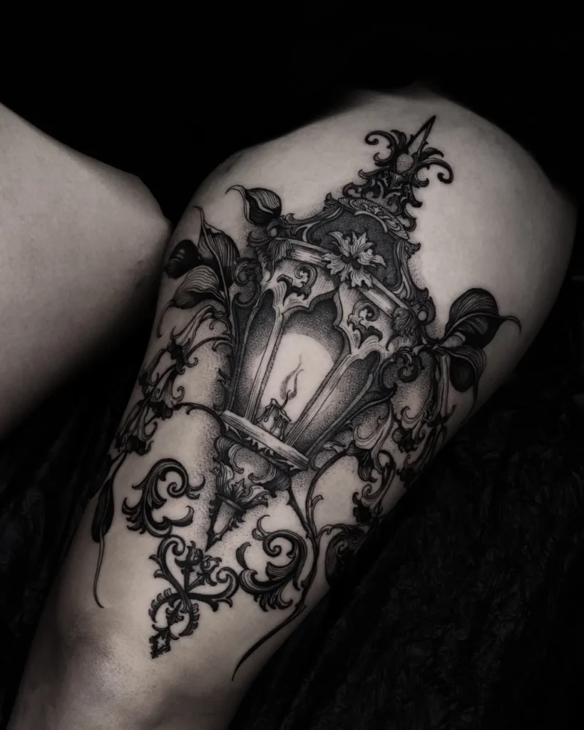 17. Gothic Lantern with Twisted Vines