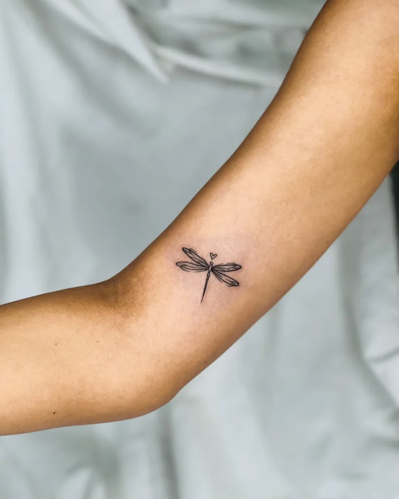 17. Heartwing Dragonfly Tattoo