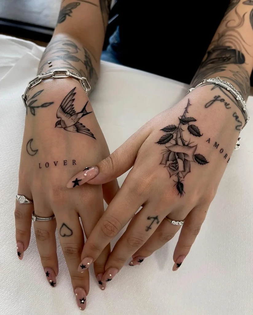 17. Rose & Amor Hand Ink