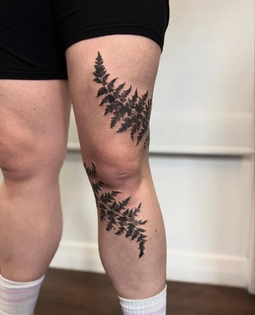 18. Fern Wrap Knee Tattoo