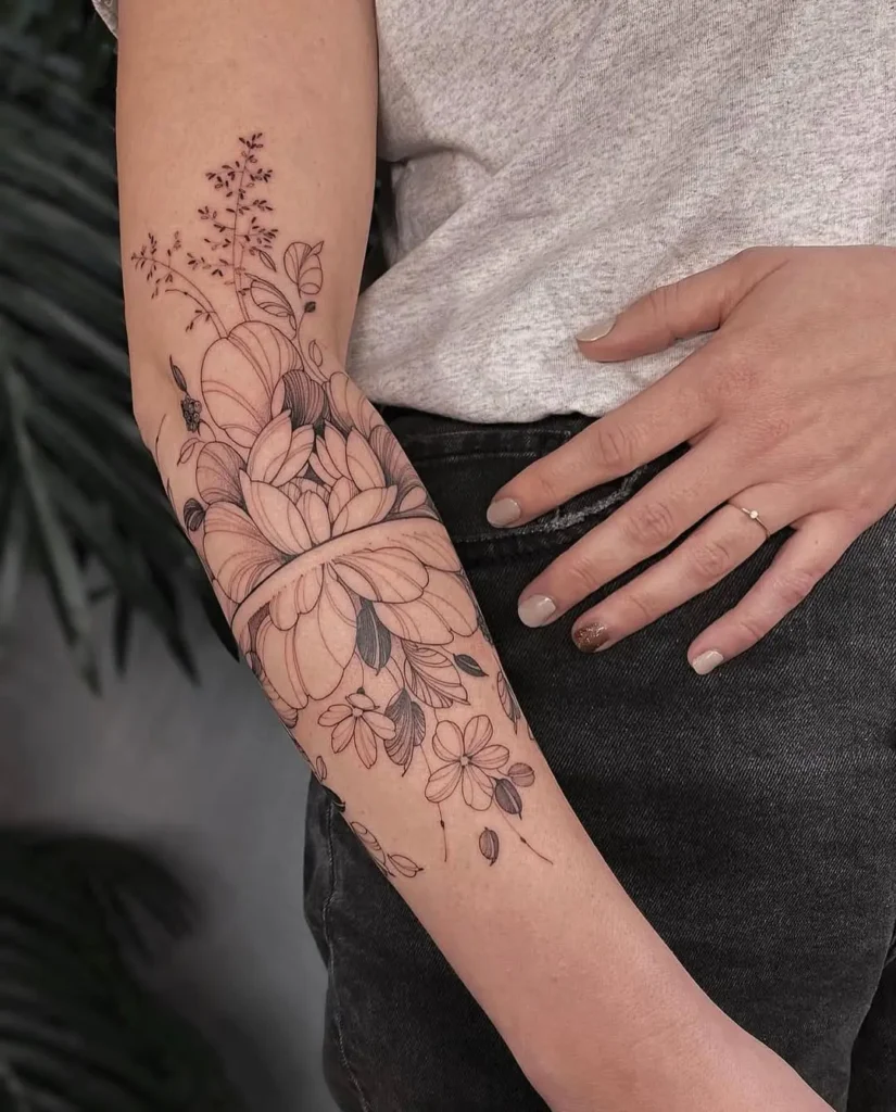 2. Blooming Garden Forearm Stencil