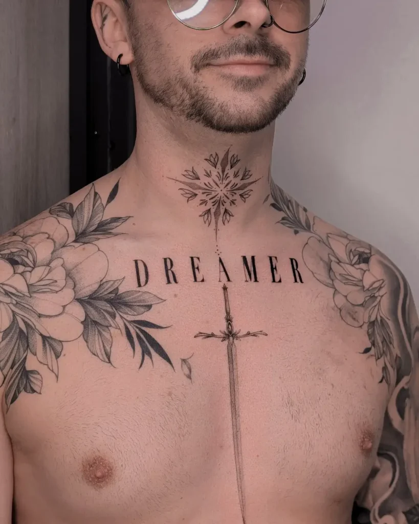 2. Dreamer Sword Neck Tattoo