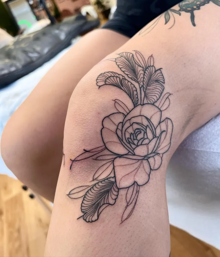 Knee Tattoo Flower