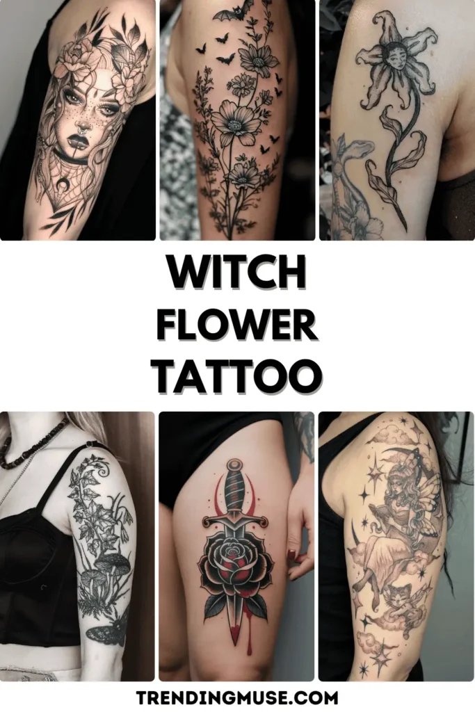 20 Witchy Flower Tattoo Ideas That Feel Straight from a Spellbook 🔮🌸 PIn