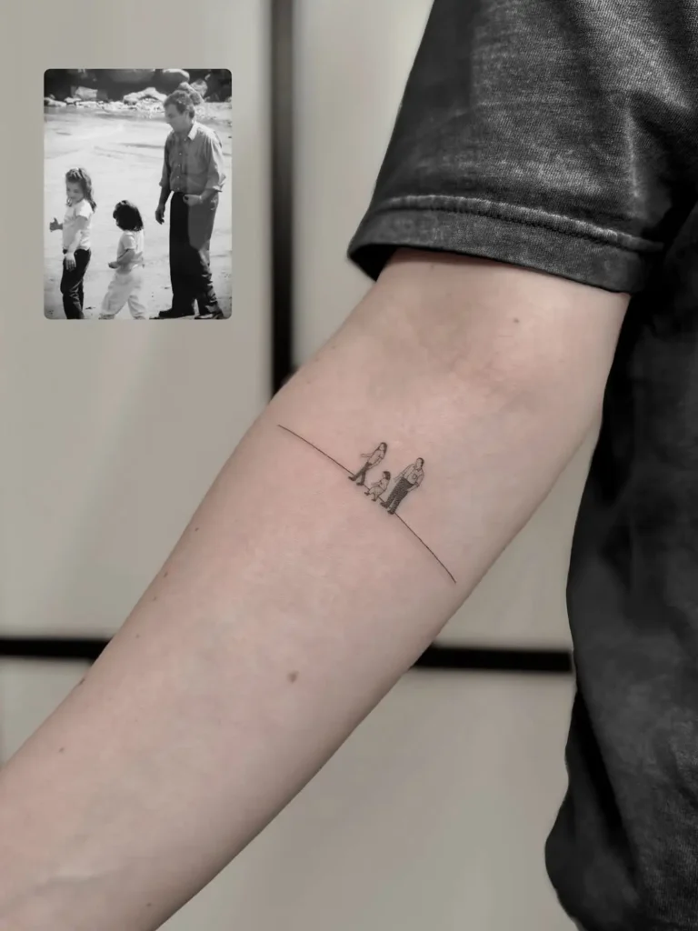 21. Horizon Line Family Tattoo