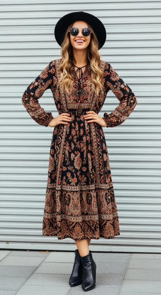 3. Boho Vibes Midi Dress Look