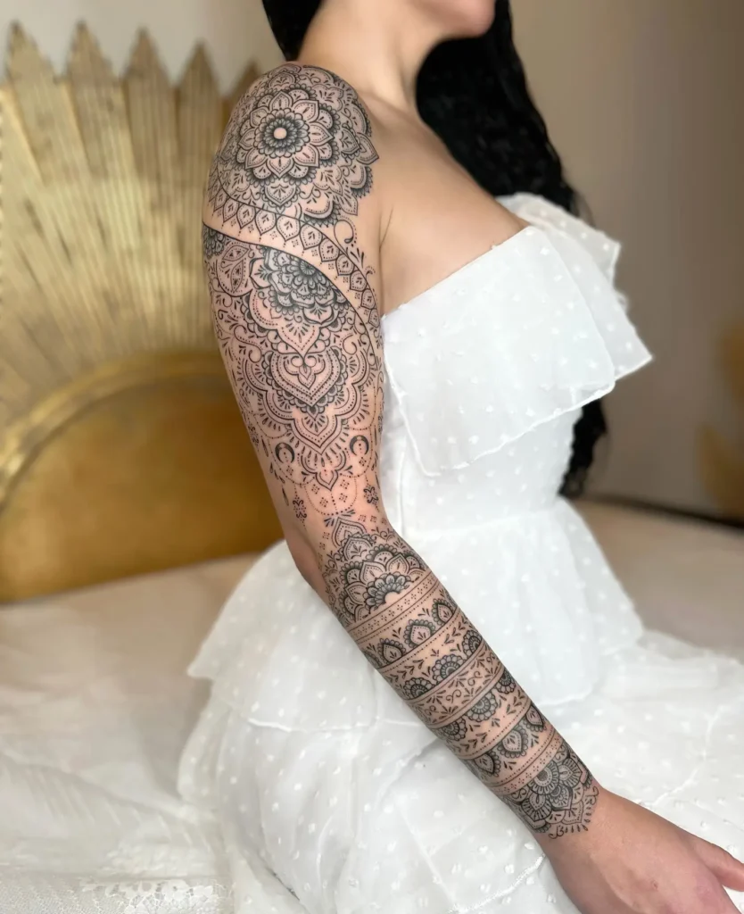 3. Full Sleeve Mandala Tattoo