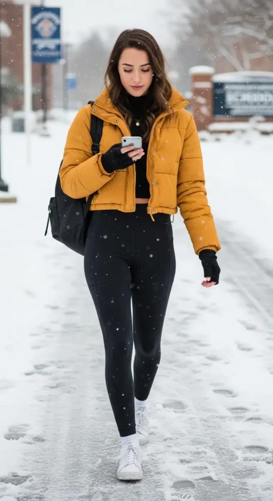 3. Puffer Jacket and Leggings