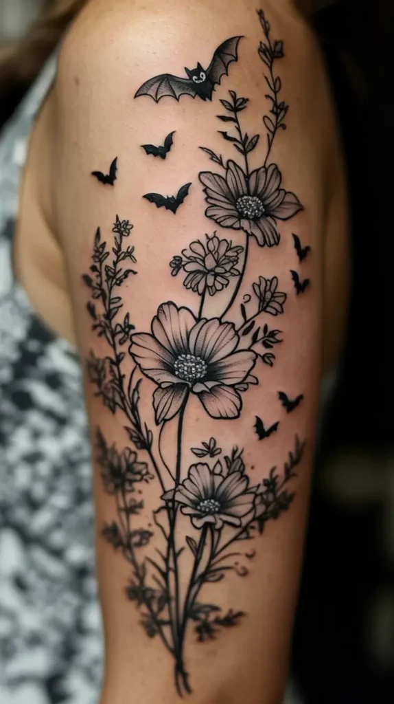 4. Midnight Garden with Flying Bats