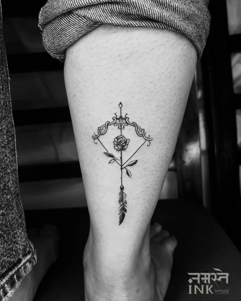 4. Ornamental Arrow with Rose Tattoo