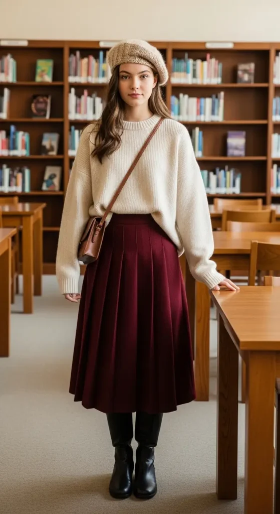 4. Oversized Sweater with a Midi Skirt