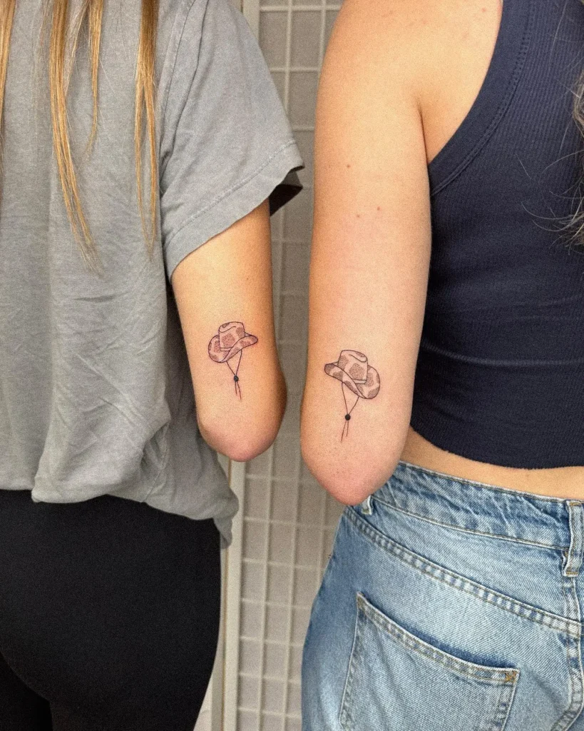 5. Twin Cowboy Hats Tattoo