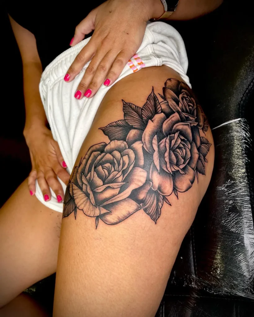 6. Bold Rose Thigh Cluster