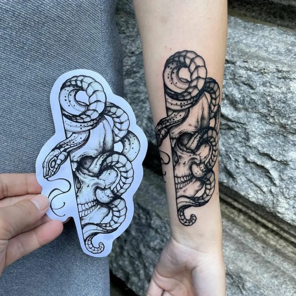 6. Skull and Snake Forearm Stencil