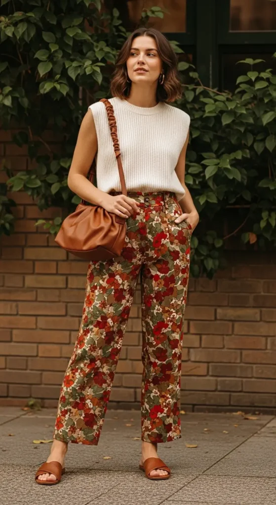 7. Bold Florals & Sleeveless Ease