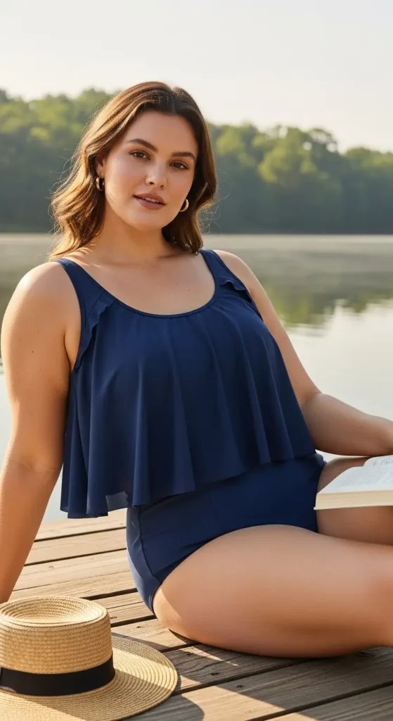 7. Tankini with Flowy Top