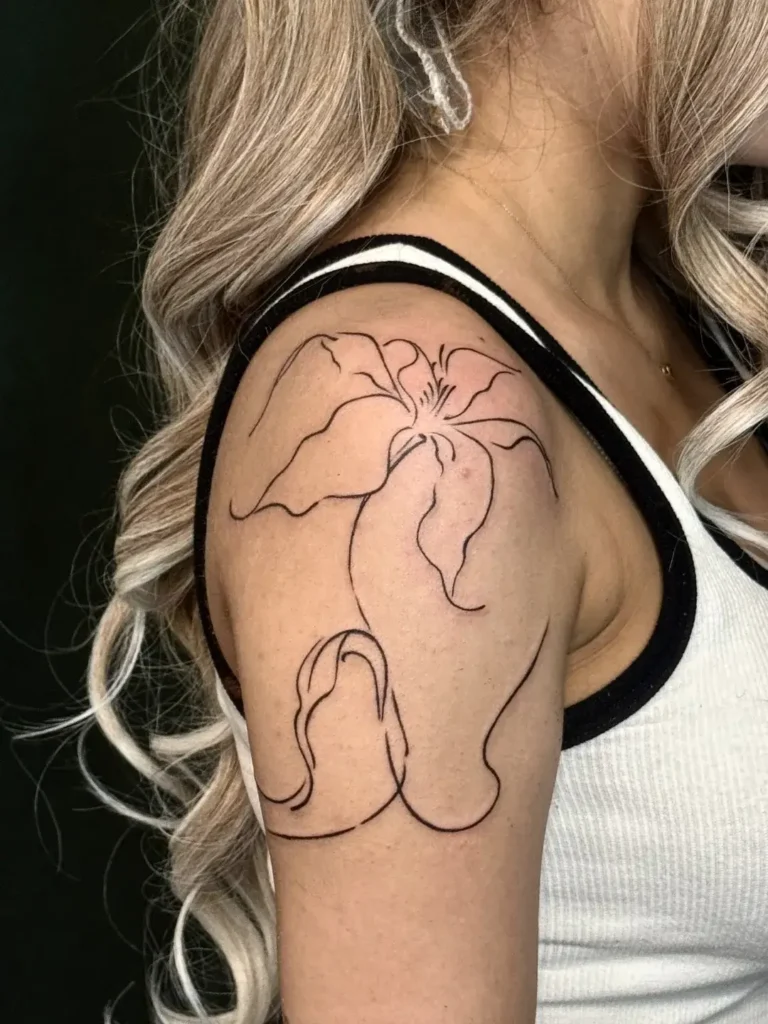 8.  Floral FineLine Tattoo