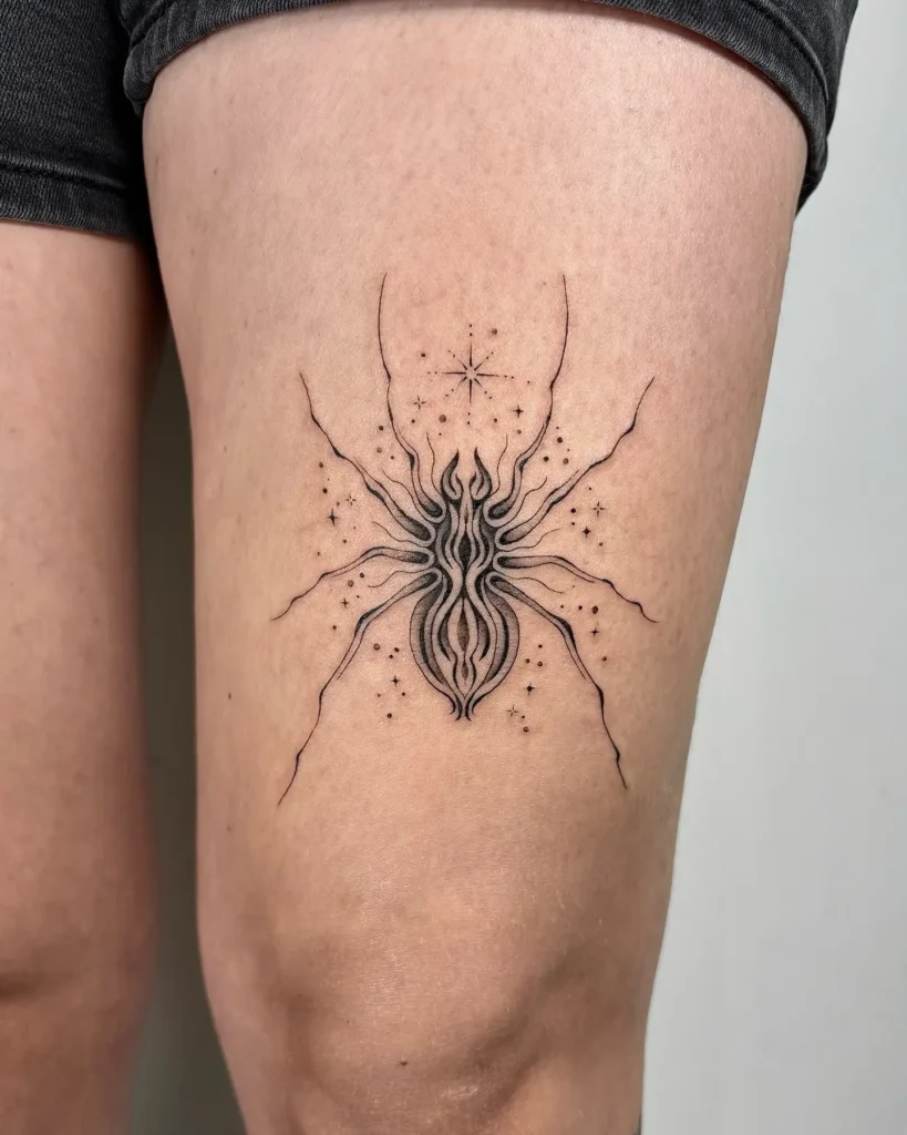 8. Cosmic Ornamental Spider Thigh Ink