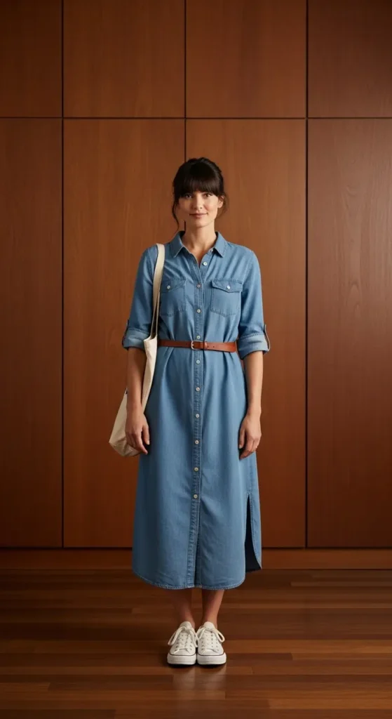 8. Denim Shirt Dress & Everyday Ease