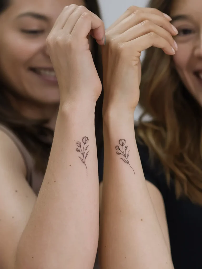 8. Twin Wildflowers Tattoo