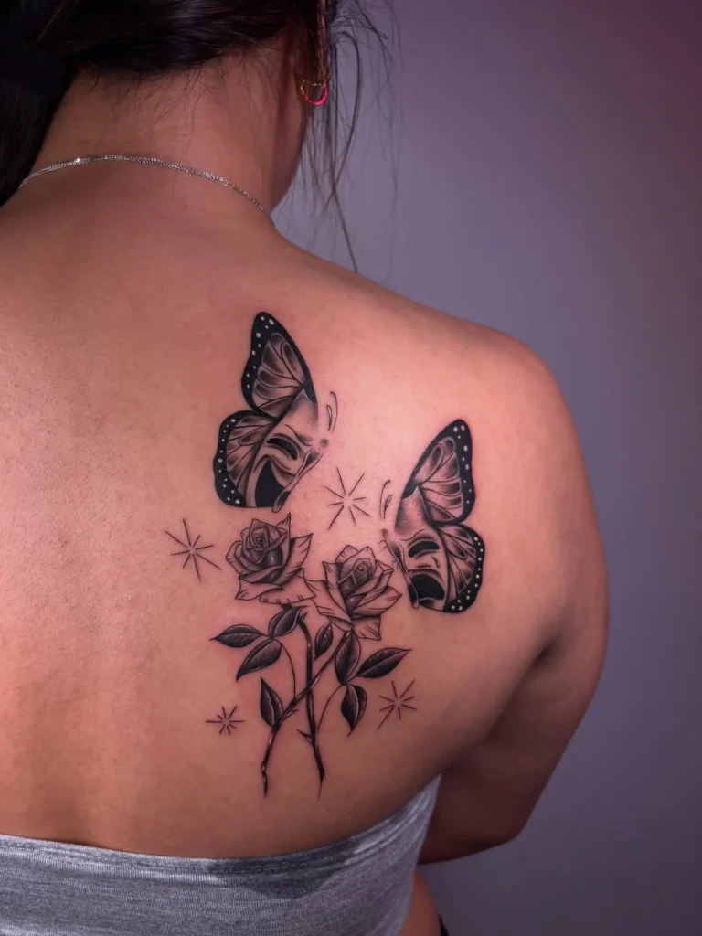 10. Butterfly Drama Duo – Back Tattoo