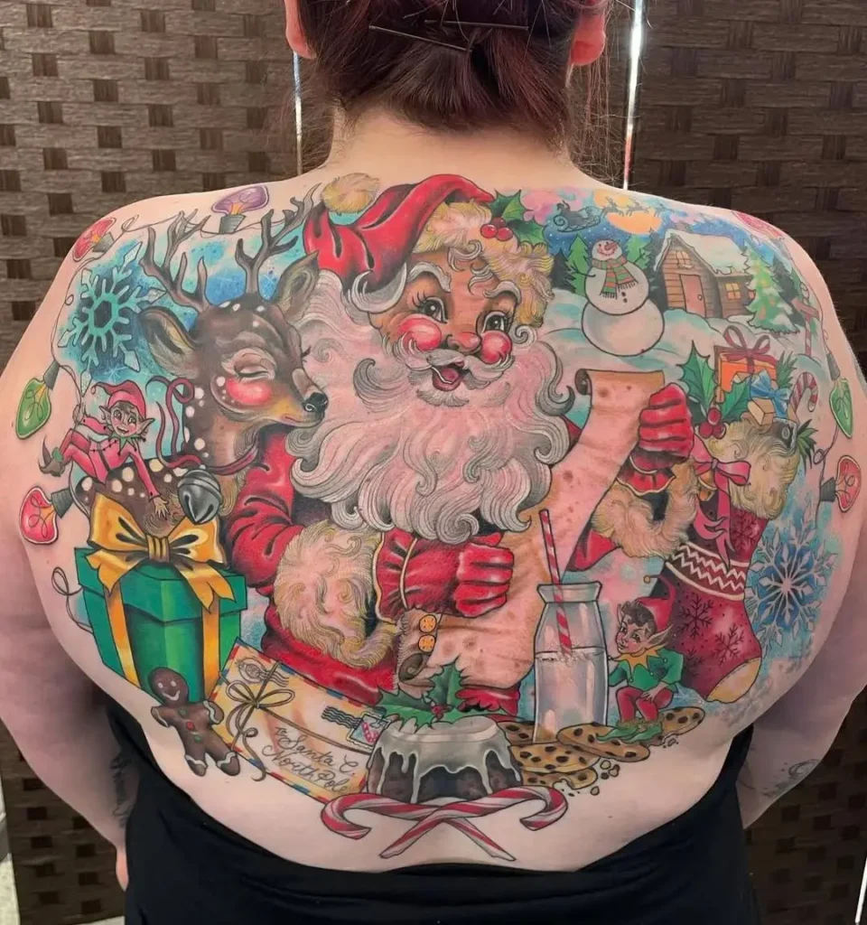 12. Full Back Santa Wonderland Tattoo