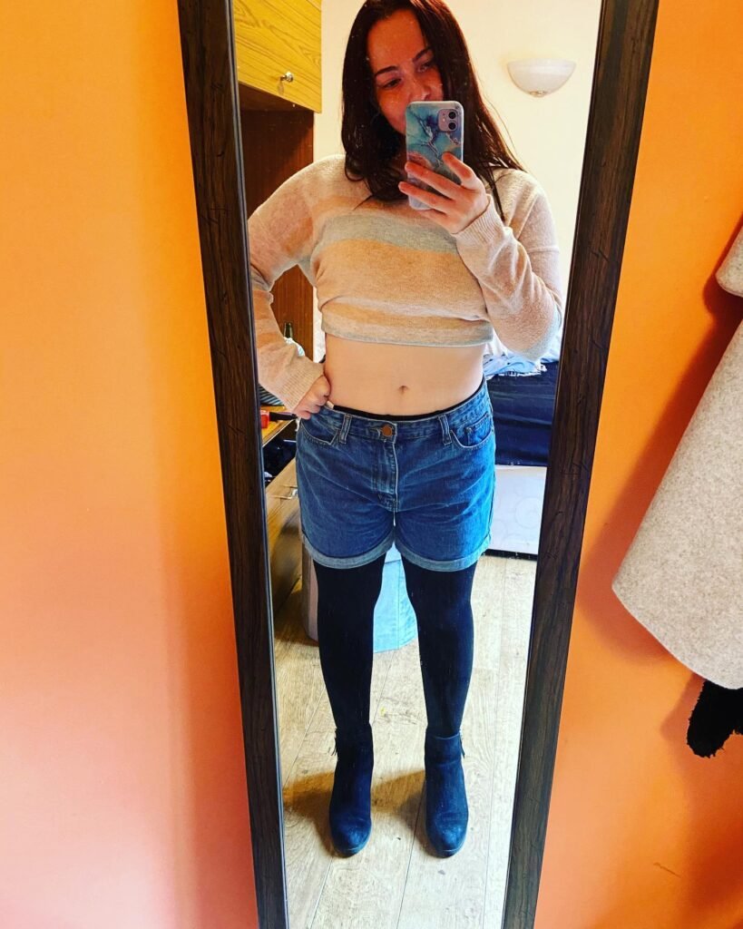 8. Layered Denim Baggy Shorts