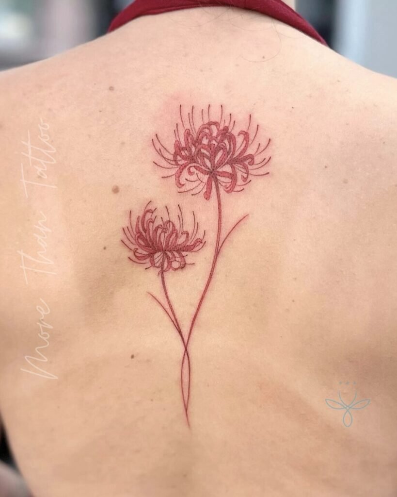 12. Red Spider Lily Tattoo on Back