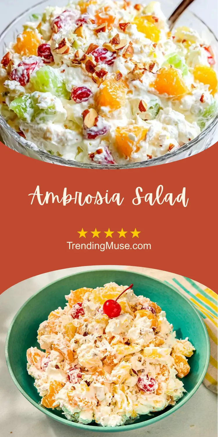Ambrosia Salad, Ambrosia Fruit Salad, Classic Ambrosia Salad Recipe, Ambrosia Recipe, Ambrosia Salad Recipe