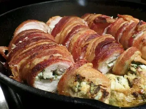 Bacon Wrapped Cream Cheese Stuffed Chicken Recipe