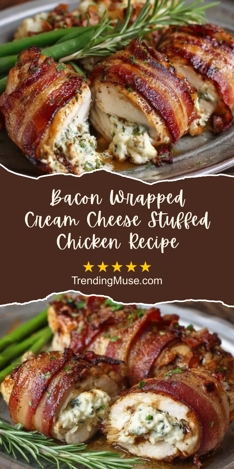 Bacon Wrapped Cream Cheese Stuffed Chicken Recipe