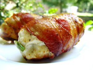 Bacon Wrapped Cream Cheese Stuffed Chicken Recipe